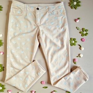 Flipside peach shimmer/heart reversible jeans sz 11 32/28